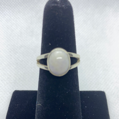 Sterling Silver Jadeite Ring SIZE 7.50