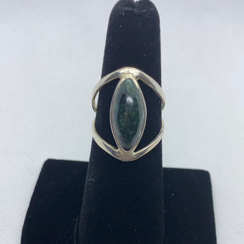 Sterling Silver Jadeite Ring SIZE 7.25