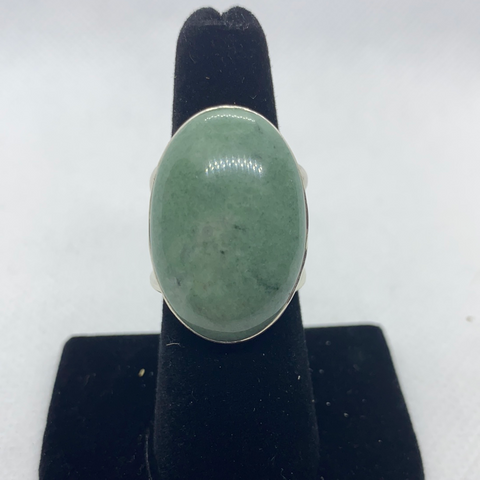 Sterling Silver Jadeite Ring SIZE 9