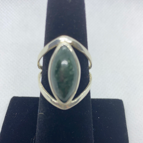 Sterling Silver Jadeite Ring SIZE 8.50