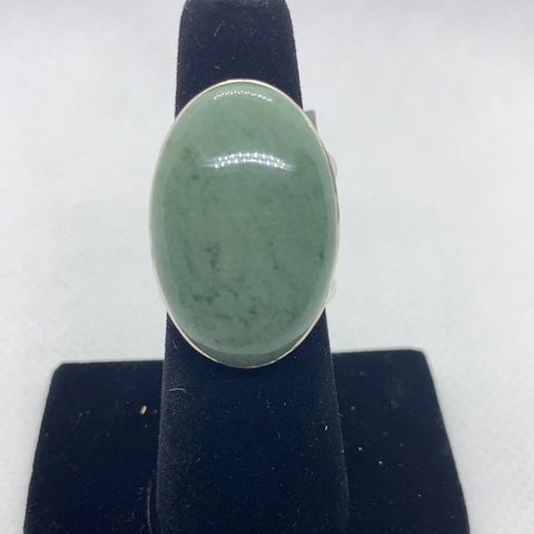 Sterling Silver Jadeite Ring SIZE 8